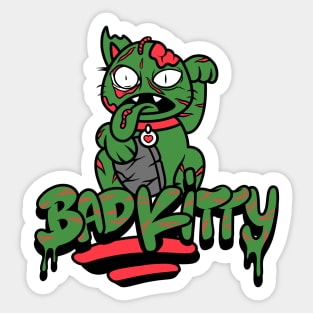 Bad kitty zombie cat Sticker